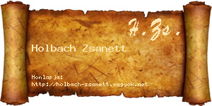 Holbach Zsanett névjegykártya